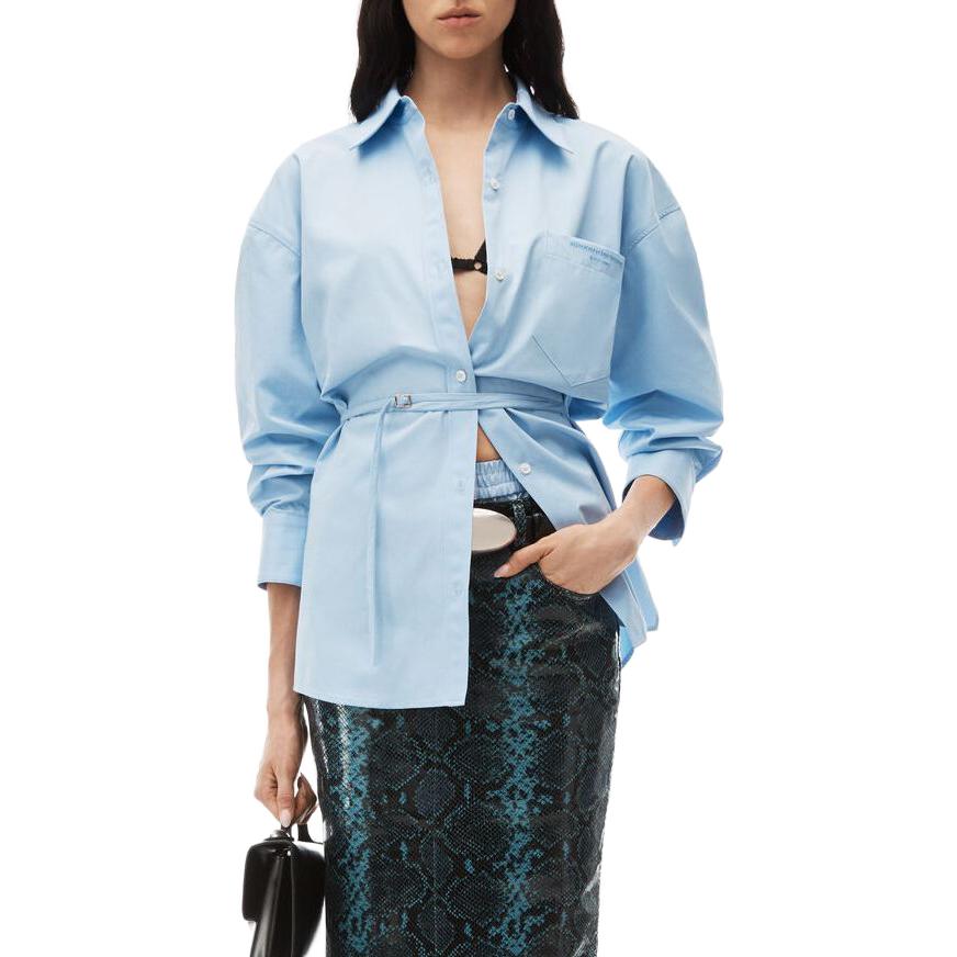 Purchase (W) アレキサンダーワン FW23 ライトブルー ウエストタイ付 コットンシャツ. 1WC4231850-450