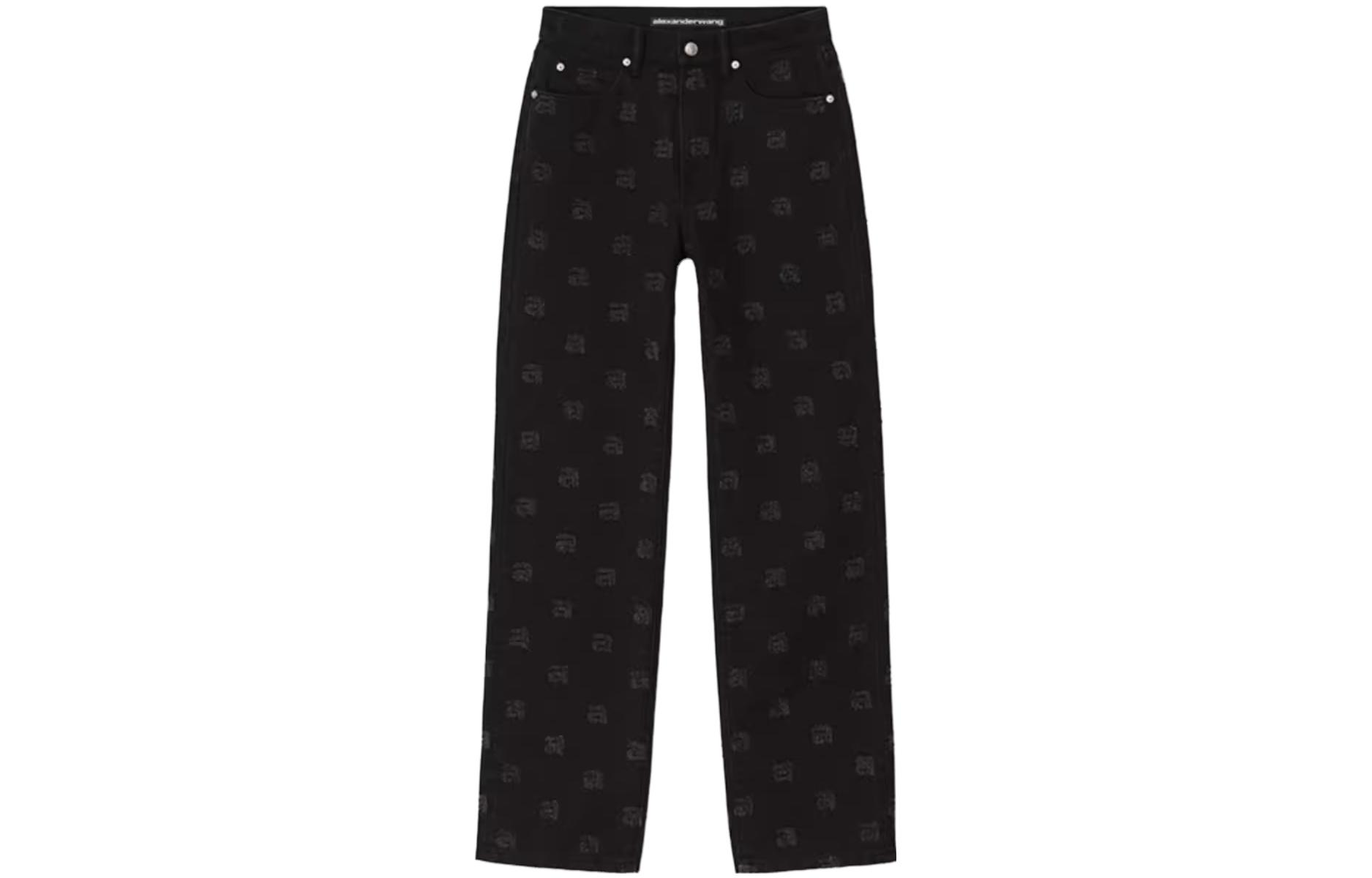 (Women) Alexander Wang FW23  Mid-Rise Print Straight Jeans Washed Black. 4DC4234165-011 圖 2