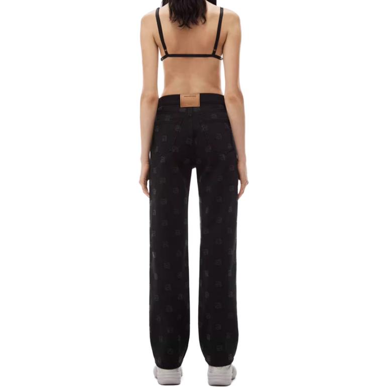 (Women) Alexander Wang FW23  Mid-Rise Print Straight Jeans Washed Black. 4DC4234165-011 圖 4