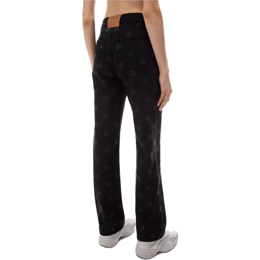 (Women) Alexander Wang FW23  Mid-Rise Print Straight Jeans Washed Black. 4DC4234165-011 圖 5