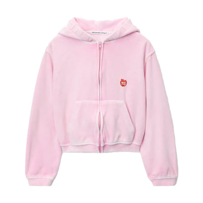 (Women) Alexander Wang FW23 Pink Apple Logo Hoodie. 4CC124207509-51B