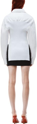(Women) Alexander Wang FW23 White Cotton Cinched Button-Up Shirt with Ribbed Trim 1WC1241869-100 Shop (Women) Alexander Wang FW23 White Cotton Cinched Button-Up Shirt with Ribbed Trim 1WC1241869-100