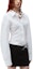 Details for (Women) Alexander Wang FW23 White Cotton Cinched Button-Up Shirt with Ribbed Trim 1WC1241869-100