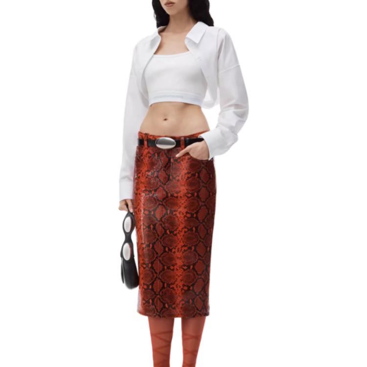 Lookbook (W) Alexander Wang FW23 Kemeja Putih Cropped Lengan Panjang. 4WC4231417-100