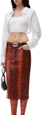 (W) Alexander Wang FW23 Kemeja Putih Cropped Lengan Panjang. 4WC4231417-100 Lookbook (W) Alexander Wang FW23 Kemeja Putih Cropped Lengan Panjang. 4WC4231417-100