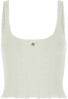 (Women) Alexander Wang FW23 White Lace Trim Bow Camisole Tank Top. 4KC3231023-104 (Women) Alexander Wang FW23 White Lace Trim Bow Camisole Tank Top. 4KC3231023-104