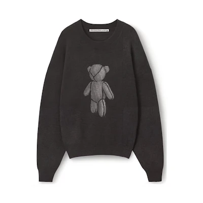 (Women) Alexander Wang FW23 Beiress Gray Crewneck Sweater Top. 1KC4231010-063