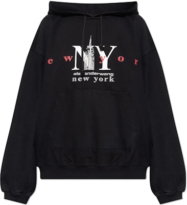 (W) 亚历山大王 FW23 字母印花休闲连帽衫 黑色 UDC4231611011 Buy (W) 亚历山大王 FW23 字母印花休闲连帽衫 黑色 UDC4231611011