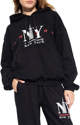 (W) 亚历山大王 FW23 字母印花休闲连帽衫 黑色 UDC4231611011 Lookbook (W) 亚历山大王 FW23 字母印花休闲连帽衫 黑色 UDC4231611011