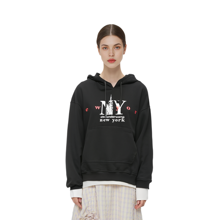 Purchase (Women) Alexander Wang FW23 Letter Print Casual Hoodie  Black UDC4231611011