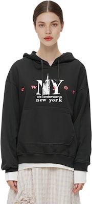 (W) 亚历山大王 FW23 字母印花休闲连帽衫 黑色 UDC4231611011 Purchase (W) 亚历山大王 FW23 字母印花休闲连帽衫 黑色 UDC4231611011