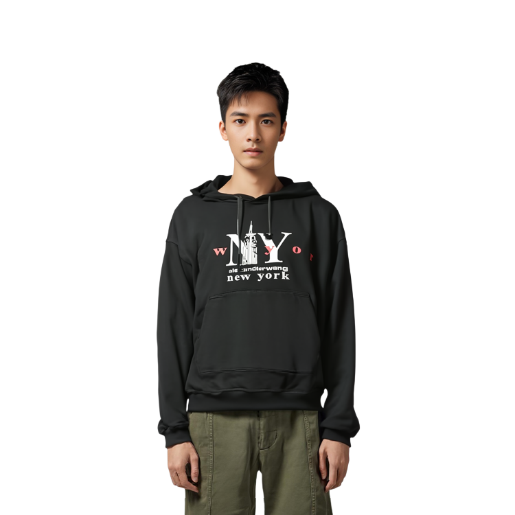 Details for (Women) Alexander Wang FW23 Letter Print Casual Hoodie  Black UDC4231611011