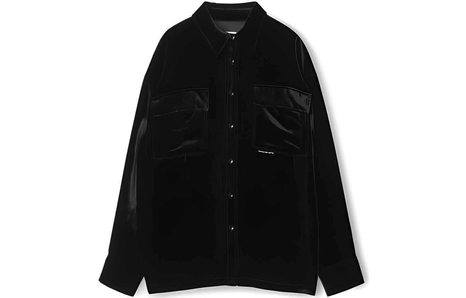 (Women) Alexander Wang FW23 Oversized Suede Button-Up Shirt Jacket Women’s Black 4CC4231420-001