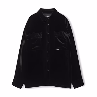 (Women) Alexander Wang FW23 Oversized Suede Button-Up Shirt Jacket Women’s Black 4CC4231420-001