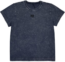 (Women) Alexander Wang FW24 Acid Wash Black Logo Short Sleeve T-Shirt. 4CC3241521424A (Women) Alexander Wang FW24 Acid Wash Black Logo Short Sleeve T-Shirt. 4CC3241521424A