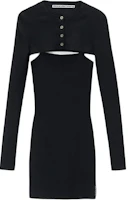 (Women) Alexander Wang FW24 Black Knit Long-Sleeve Top & Slip Dress Set. 1KC3246059001 (Women) Alexander Wang FW24 Black Knit Long-Sleeve Top & Slip Dress Set. 1KC3246059001
