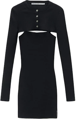 (W) Conjunto Alexander Wang FW24 Vestido Slip y Top Negro de Punto Manga Larga. 1KC3246059001 Order (W) Conjunto Alexander Wang FW24 Vestido Slip y Top Negro de Punto Manga Larga. 1KC3246059001