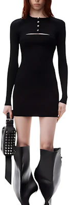 (W) Conjunto Alexander Wang FW24 Vestido Slip y Top Negro de Punto Manga Larga. 1KC3246059001 Lookbook (W) Conjunto Alexander Wang FW24 Vestido Slip y Top Negro de Punto Manga Larga. 1KC3246059001