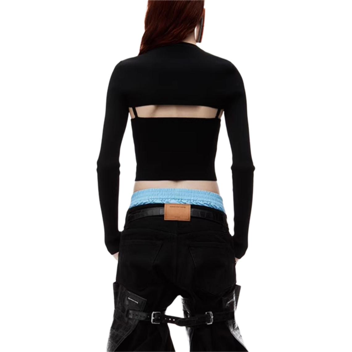 Shop (Women) Alexander Wang FW24  Black Knitted Ribbed Tank & Cardigan Set Casual Wear 1KC3241060001