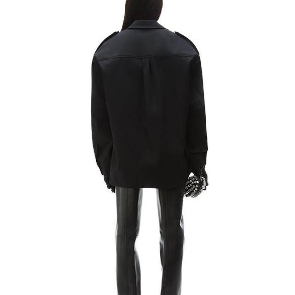 (Women) Alexander Wang FW24  Black Long Sleeve Button-Up Collared Dress 1WC4246691001 圖 4