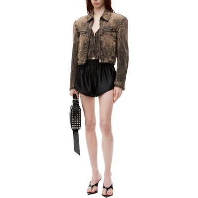 (Women) Alexander Wang FW24 Black Minimalist Elastic Relaxed Fit Shorts 4CC3244389001 Lookbook (Women) Alexander Wang FW24 Black Minimalist Elastic Relaxed Fit Shorts 4CC3244389001