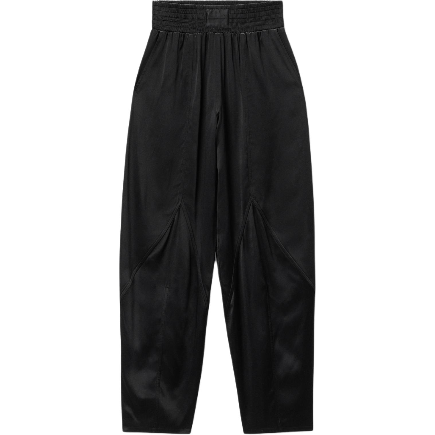 (Women) Alexander Wang FW24  Black Satin Knit Wide-Leg Relaxed Trousers 1WC3244740001 圖 2