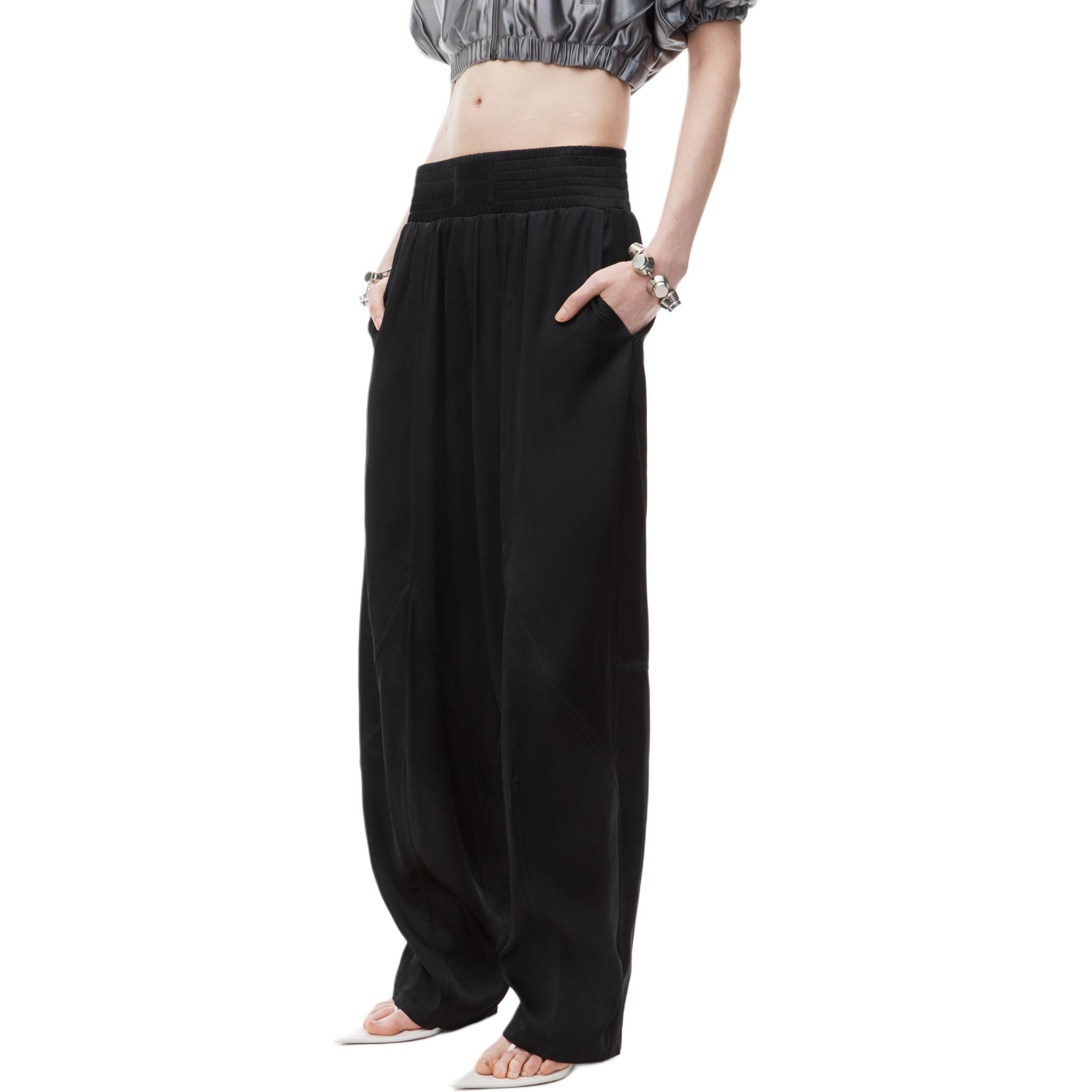 (Women) Alexander Wang FW24  Black Satin Knit Wide-Leg Relaxed Trousers 1WC3244740001 圖 5