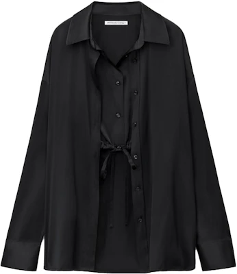 (W) 亚历山大王FW24黑色丝绸叠层长袖衬衫夹克 4WC1241444-001 Buy (W) 亚历山大王FW24黑色丝绸叠层长袖衬衫夹克 4WC1241444-001