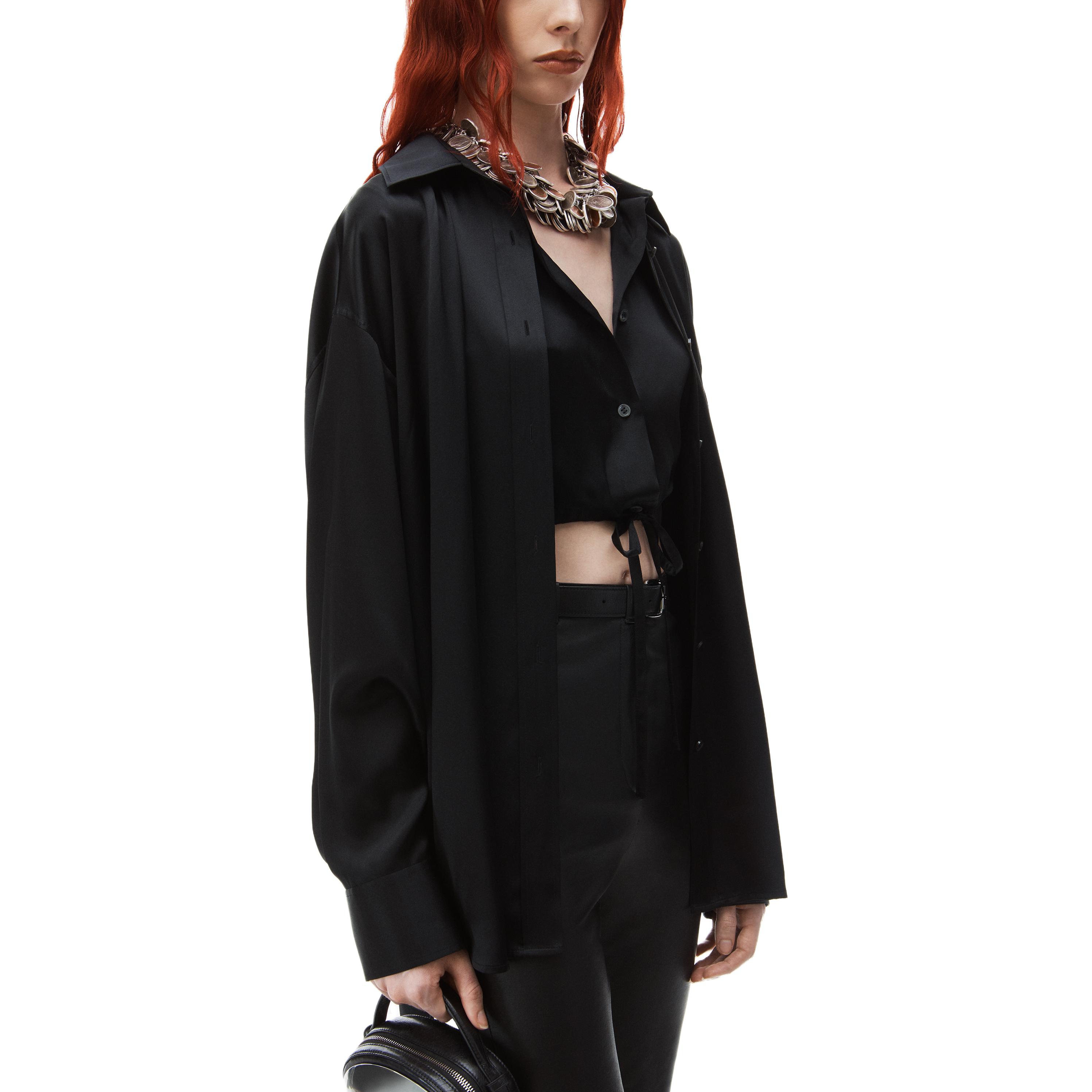 (Women) Alexander Wang FW24  Black Silk Layered Long Sleeve Shirt Jacket 4WC1241444-001 圖 5