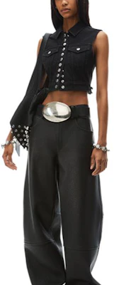 (Women) Alexander Wang FW24 Black Slim Fit Denim Biker Vest. 4DC4241506011 Lookbook (Women) Alexander Wang FW24 Black Slim Fit Denim Biker Vest. 4DC4241506011
