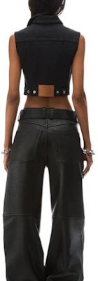 (Women) Alexander Wang FW24 Black Slim Fit Denim Biker Vest. 4DC4241506011 Shop (Women) Alexander Wang FW24 Black Slim Fit Denim Biker Vest. 4DC4241506011