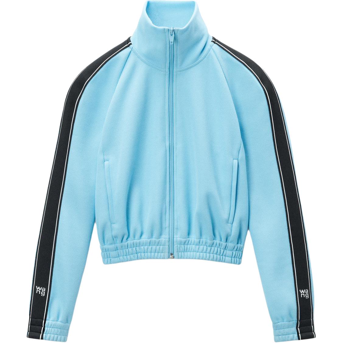 (Women) Alexander Wang FW24  Blue Letter Logo High Neck Loose Fit Jacket 4CC3242091451B