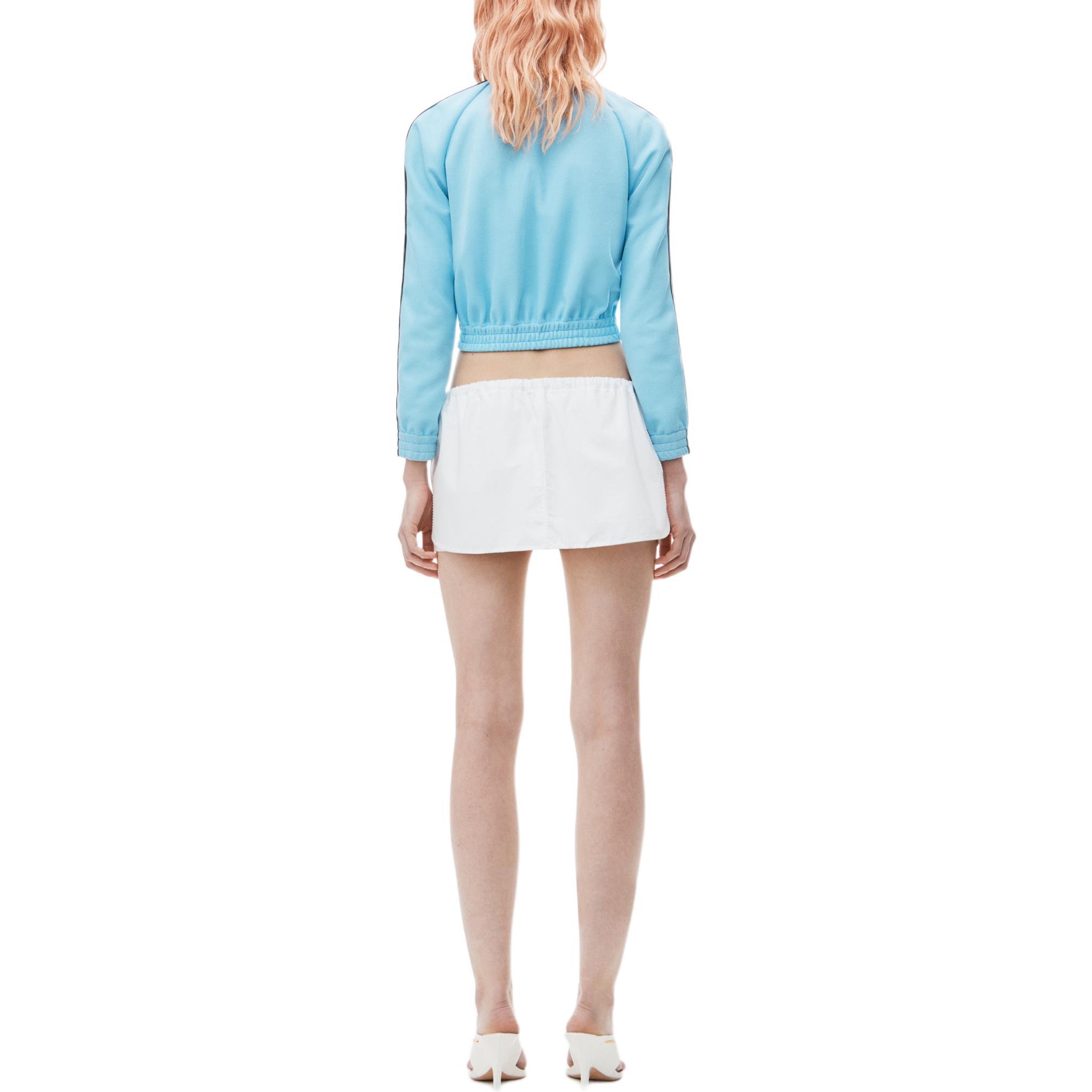 Shop (Women) Alexander Wang FW24  Blue Letter Logo High Neck Loose Fit Jacket 4CC3242091451B