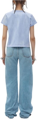 (Women) Alexander Wang FW24 Blue Logo Crewneck Cotton Knit Slim Fit T-Shirt. 4CC3241521450B Shop (Women) Alexander Wang FW24 Blue Logo Crewneck Cotton Knit Slim Fit T-Shirt. 4CC3241521450B