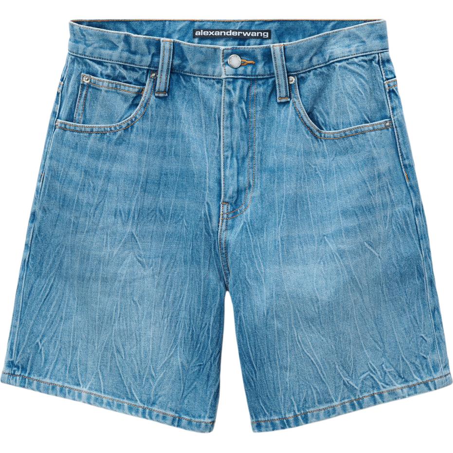 (Women) Alexander Wang FW24  Casual Loose Denim Shorts Light Blue 4DC3244392486