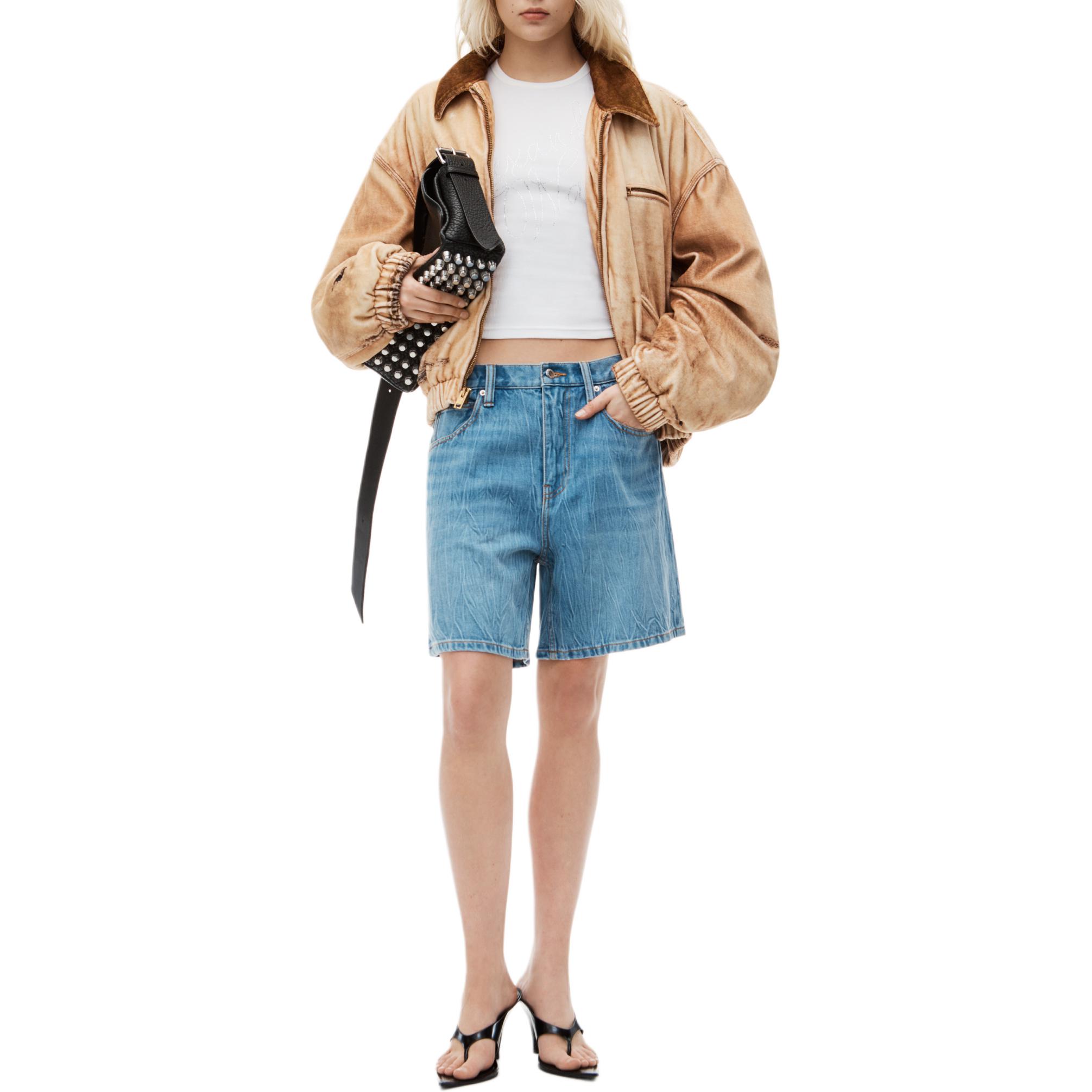 Lookbook (Women) Alexander Wang FW24  Casual Loose Denim Shorts Light Blue 4DC3244392486