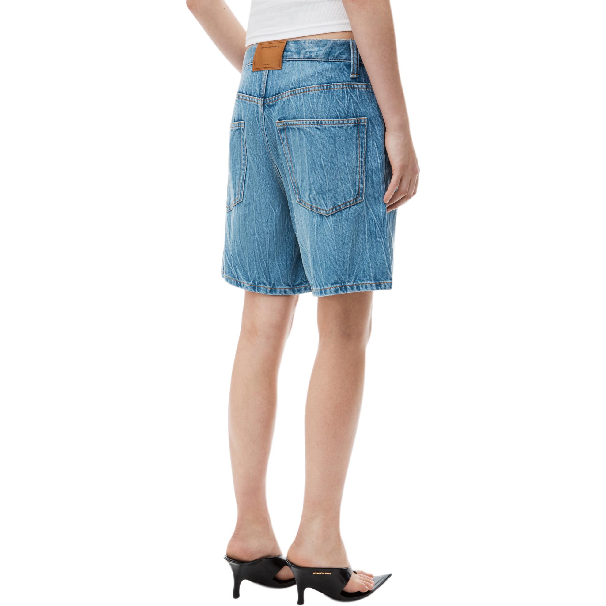 Details for (Women) Alexander Wang FW24  Casual Loose Denim Shorts Light Blue 4DC3244392486