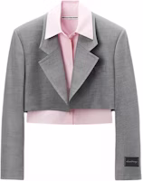 (Women) Alexander Wang FW24 Cropped Blazer with Detachable Collar Light Grey. 1WC3242559050 (Women) Alexander Wang FW24 Cropped Blazer with Detachable Collar Light Grey. 1WC3242559050