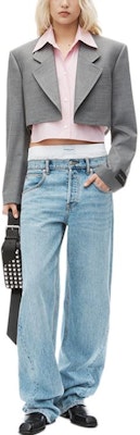 (W) Alexander Wang FW24 淺灰色可拆領短版西裝外套 1WC3242559050 Lookbook (W) Alexander Wang FW24 淺灰色可拆領短版西裝外套 1WC3242559050