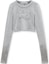 Order (W) アレクサンダー ワン FW24 クロップド スリムフィット ロゴ 長袖Tシャツ ライトグレー 4CC3241474034A