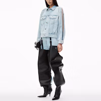 Shop (W) Alexander Wang FW24 字母標誌短版鈕扣外套 - 漂白白色 4DC3242449453