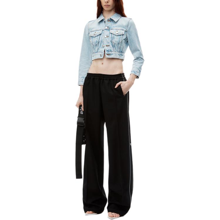 Details for (Women) Alexander Wang FW24  Letter Logo Cropped Button Jacket - Bleached White 4DC3242449453