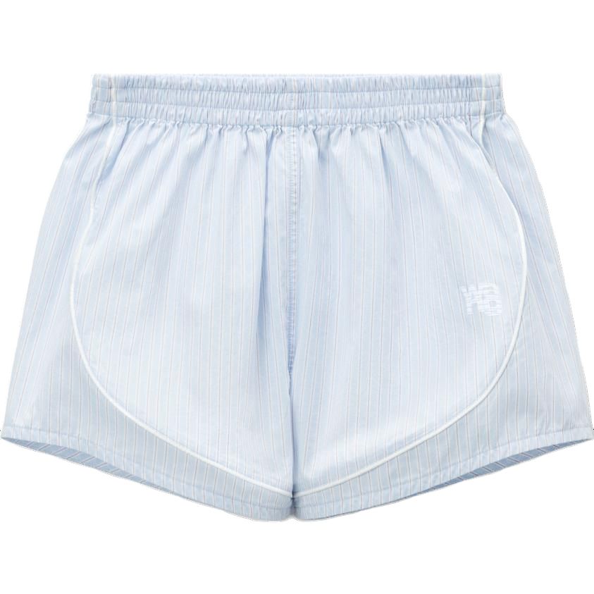 Order (W) Alexander Wang FW24 Shorts Azul Claro Sueltos con Rayas y Logo 4WC3244386458B