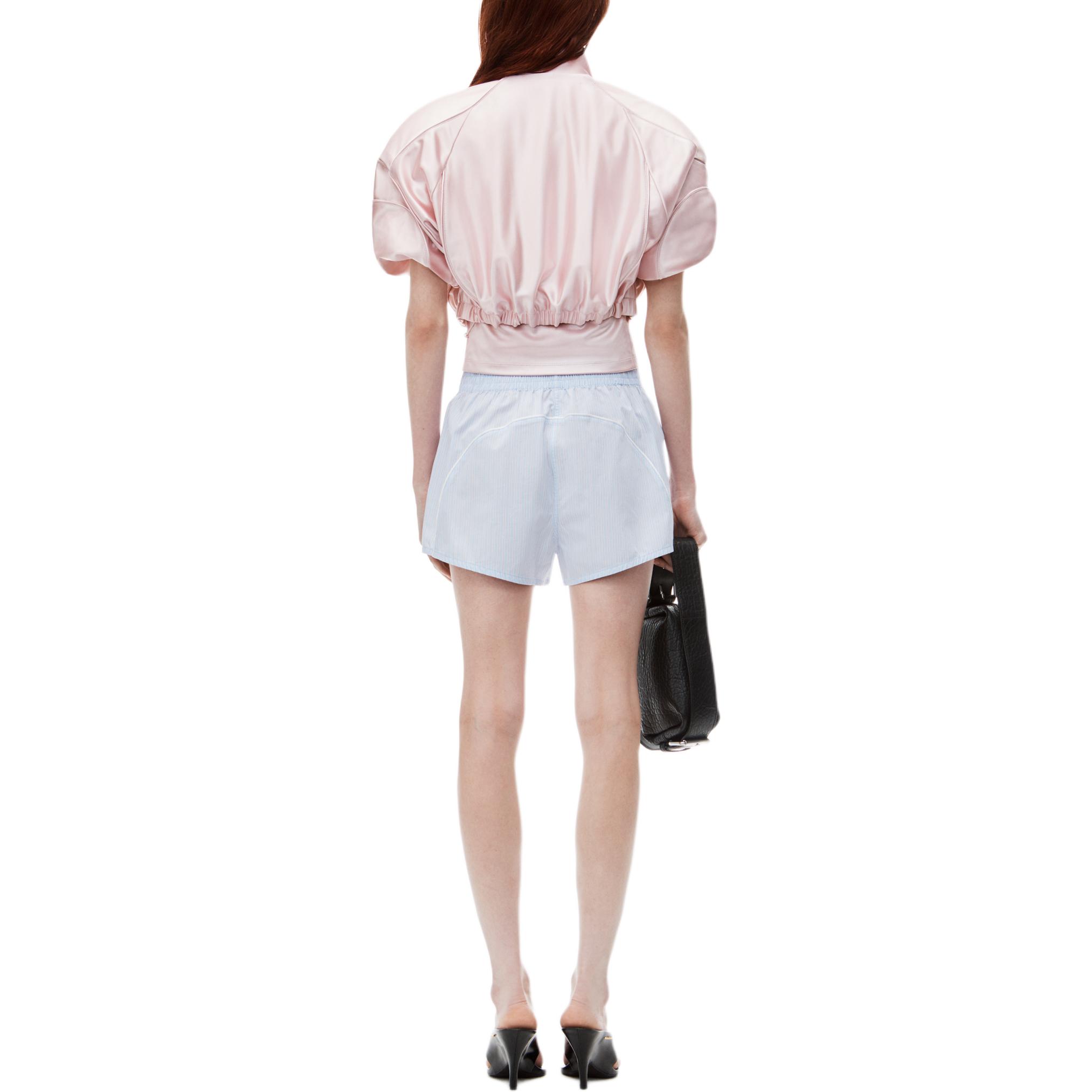 Shop (W) Alexander Wang FW24 Shorts Azul Claro Sueltos con Rayas y Logo 4WC3244386458B