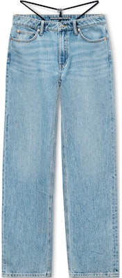 (Women) Alexander Wang FW24 Light Blue Mid-Rise Logo Denim Jeans Comfortable Fit 4DC3244408471A Order (Women) Alexander Wang FW24 Light Blue Mid-Rise Logo Denim Jeans Comfortable Fit 4DC3244408471A