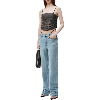 (Women) Alexander Wang FW24 Light Blue Mid-Rise Logo Denim Jeans Comfortable Fit 4DC3244408471A Lookbook (Women) Alexander Wang FW24 Light Blue Mid-Rise Logo Denim Jeans Comfortable Fit 4DC3244408471A