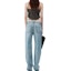 Shop (Women) Alexander Wang FW24 Light Blue Mid-Rise Logo Denim Jeans Comfortable Fit 4DC3244408471A