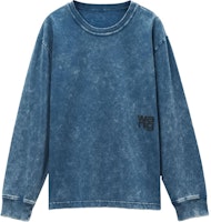 (Women) Alexander Wang FW24 Logo Crewneck Long Sleeve T-Shirt Acid Wash Black/Ice. 4CC3241519424A (Women) Alexander Wang FW24 Logo Crewneck Long Sleeve T-Shirt Acid Wash Black/Ice. 4CC3241519424A