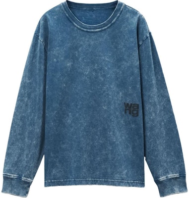 (Women) Alexander Wang FW24 Logo Crewneck Long Sleeve T-Shirt Acid Wash Black/Ice. 4CC3241519424A Buy (Women) Alexander Wang FW24 Logo Crewneck Long Sleeve T-Shirt Acid Wash Black/Ice. 4CC3241519424A