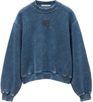(Women) Alexander Wang FW24 Logo Crewneck Pullover Sweatshirt Acid Wash Black. 4CC3241518424A (Women) Alexander Wang FW24 Logo Crewneck Pullover Sweatshirt Acid Wash Black. 4CC3241518424A